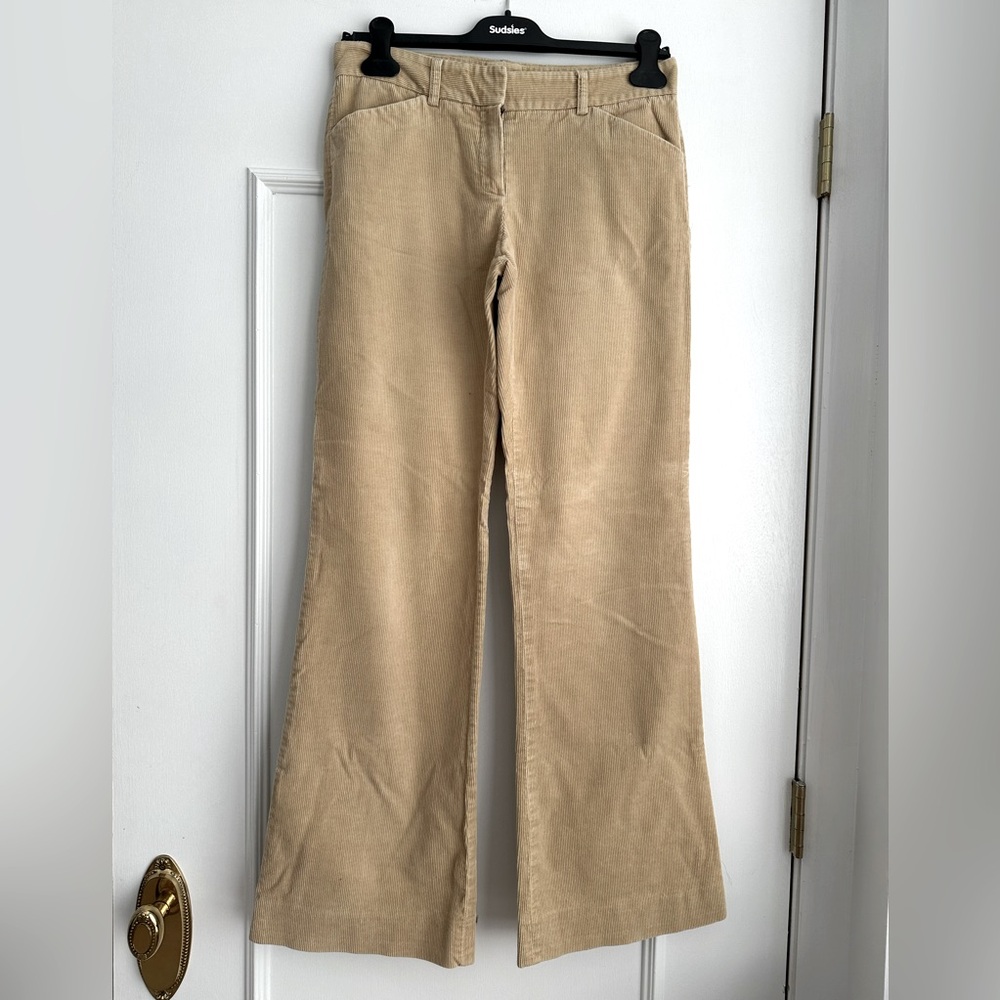 Theory Midrise Corduroy Tan Pants Size 6 Bootleg